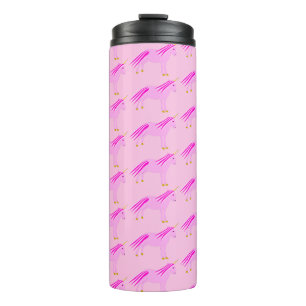Pretty Pink Baby Girl Unicorn Patterned Thermal Tumbler