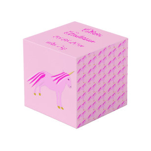 Pretty Pink Baby Girl Unicorn Photo upload custom Cube