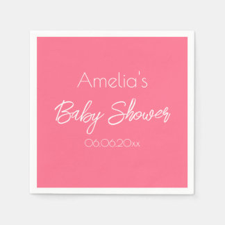Pretty pink Baby Shower Personalized Napkin
