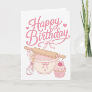 Pretty Pink Baking Birthday Card