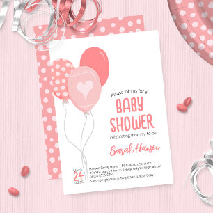 Pretty Pink Balloons Invitation
