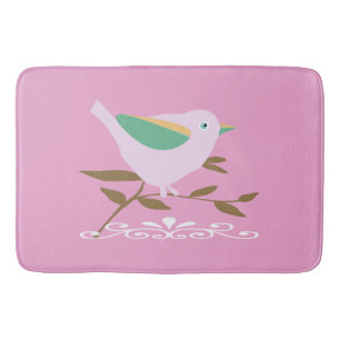 Pretty pink bird bath mat