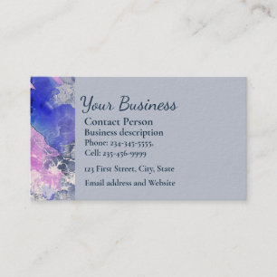 Pretty Pink Blue Watercolor Fabric Art Modern Busi Business Card