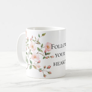 Pretty Pink Blush Cream Floral Coffee Mug