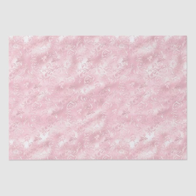 Pretty Pink Blush Elegant Glam Bridal Shower Tissue Paper (Front)