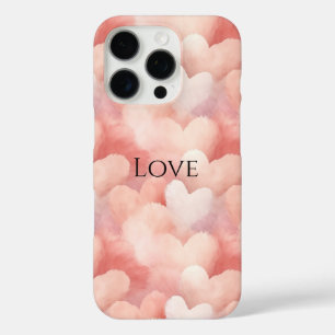 Pretty Pink Blush Hearts iPhone 16 Pro Case