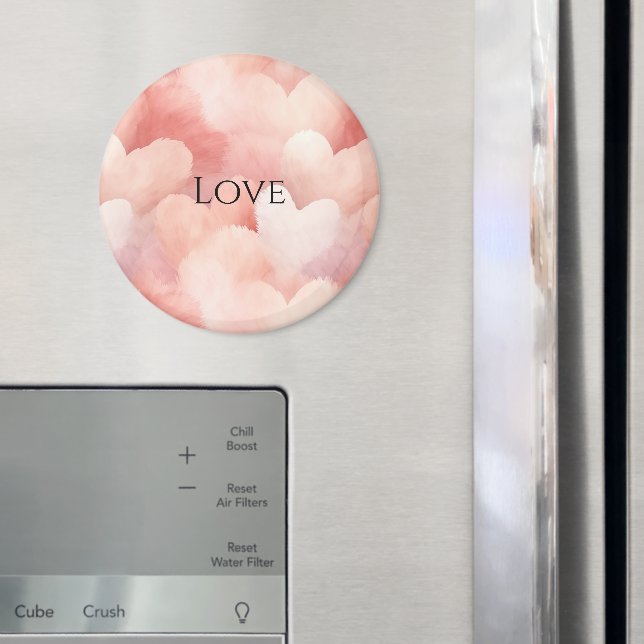 Pretty Pink Blush Hearts Magnet (In Situ (Fridge))