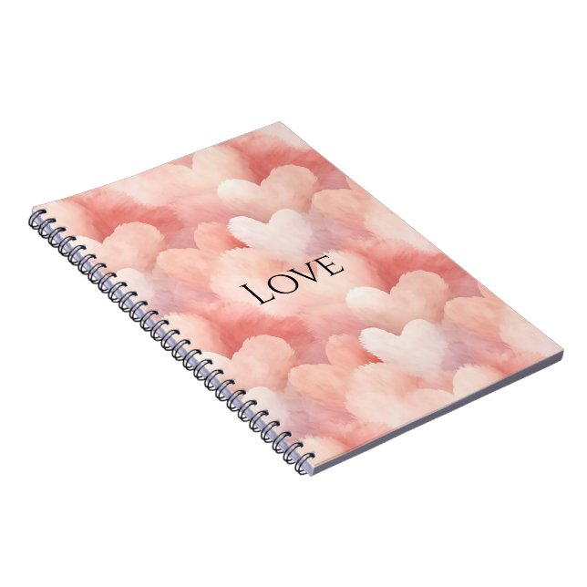 Pretty Pink Blush Hearts Notebook (Right Side)
