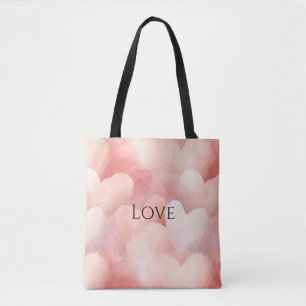 Pretty Pink Blush Hearts Tote Bag