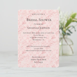 Pretty pink blush pearl Bridal Shower Invitation