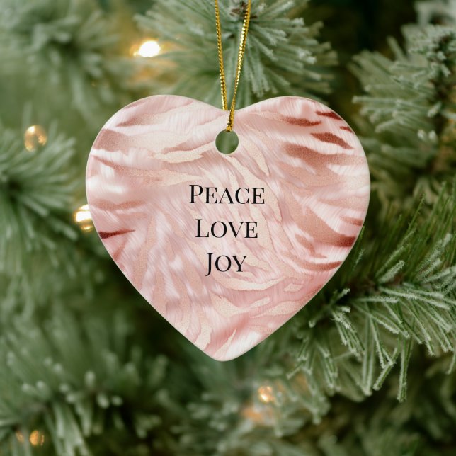 Pretty Pink Blush Rose Glam Zebra Animal Print Ceramic Tree Decoration (Tree)