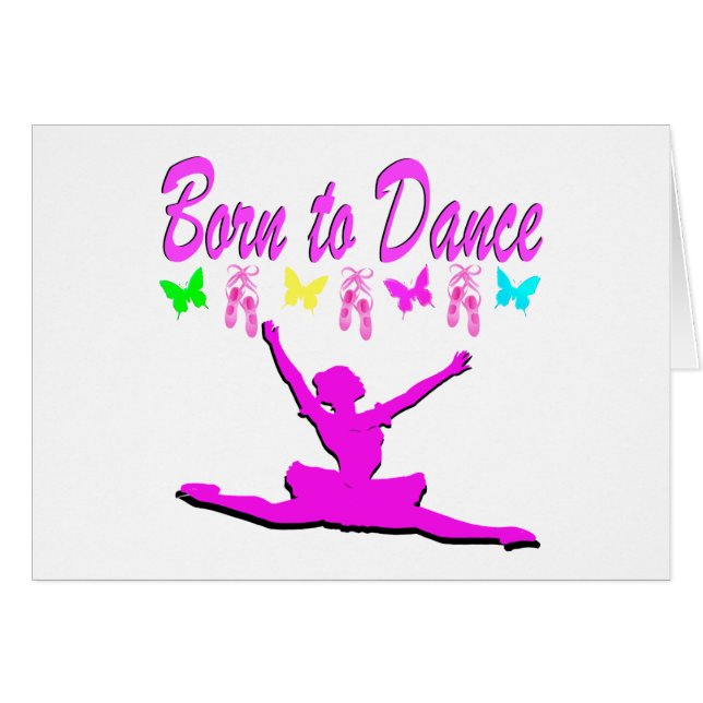 PRETTY PINK BORN TO DANCE BALLERINA DESIGN (Front Horizontal)