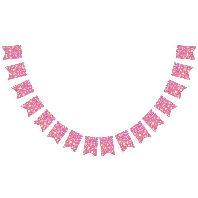 Pretty Pink Botanical Wildflower Floral Bunting (All)