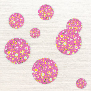 Pretty Pink Botanical Wildflower Floral Confetti