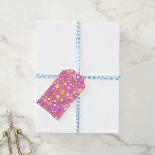 Pretty Pink Botanical Wildflower Floral Gift Tags