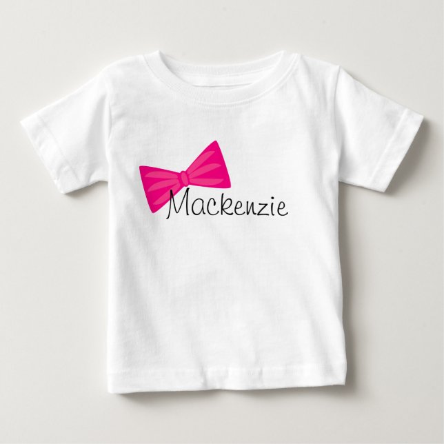 Pretty Pink Bow Baby T-Shirt (Front)