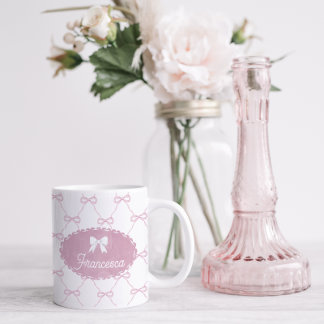 Pretty Pink Bow Grandmillennial Style Coffee Mug