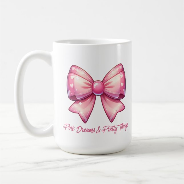 Pretty Pink Bow-Pink Dreams & Pretty Things Coffee Mug (Left)