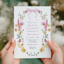 Pretty Pink Bow Wildflower Bridal Shower