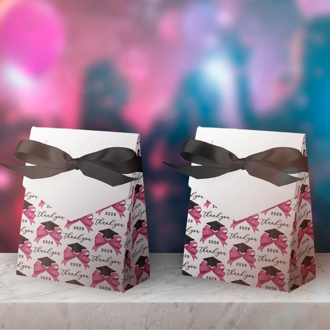Pretty Pink Bow Year Graduation Thank You Favour Box (Creator Uploaded)