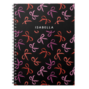 Pretty Pink Bows Personalised Notebook