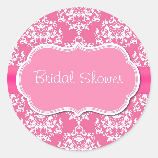 Pretty Pink Bridal Shower Envelope Seal (Front)