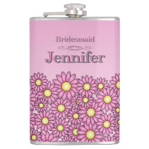 Pretty Pink Bridesmaid Flower Flask