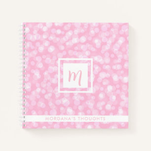 Pretty Pink Bubbles Monogram Square Notebook