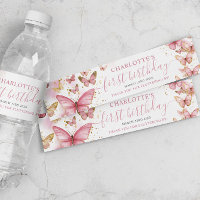 Pretty Pink Butterflies 1st Birthday Sweet 16 XV