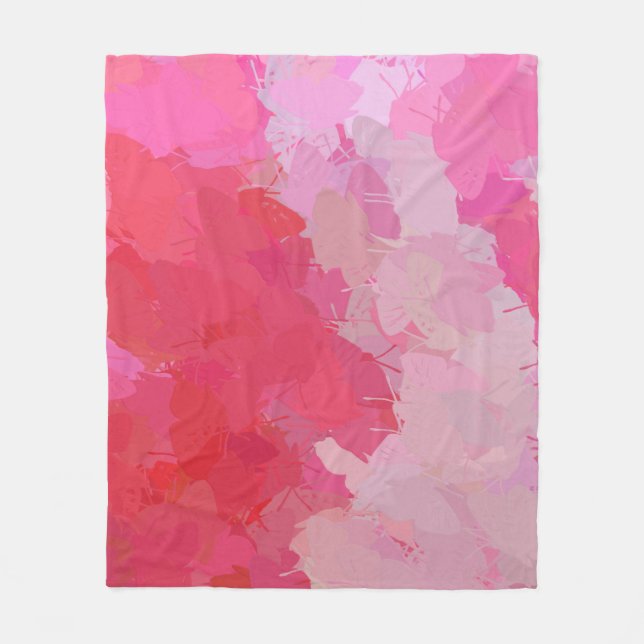 Pretty Pink Butterflies fleece blanket (Front)