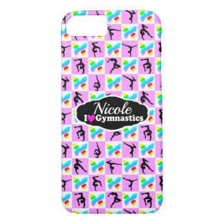 PRETTY PINK BUTTERFLY GYMNASTICS DESIGN iPhone 8/7 CASE