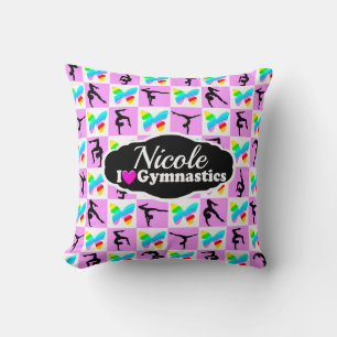 PRETTY PINK BUTTERFLY GYMNASTICS DESIGN CUSHION