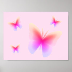 Pretty Pink Butterfly Print on Pink
