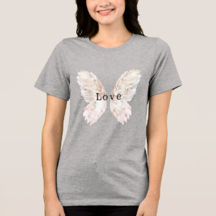 Pretty Pink Butterfly Wings Tri-Blend Shirt