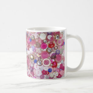 Pretty Pink Button Collage Coffee Mug