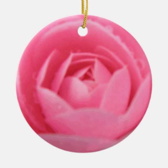 Pretty Pink Camellia Flower Ornament (Front)
