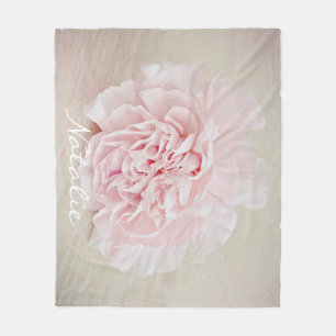 Pretty Pink Carnation by JoMazArt Fleece Blanket