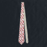 Pretty Pink Carnations Flowers on White Patterned Tie<br><div class="desc">This pretty patterned necktie features realistic style illustrations of pink carnation flowers set against a white background. The blooms have petals in shades of pink,  mauve and burgundy on light green stems. The reverse side has a coordinating pattern of painted diagonal stripes in green.</div>