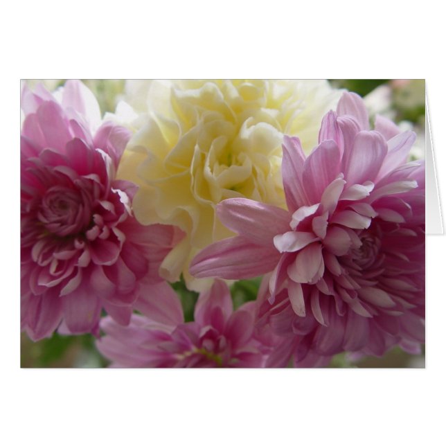 Pretty Pink Carnations Happy Birthday Mum Card (Front Horizontal)