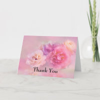 Pretty Pink Carnations Stylish Photo Thank You