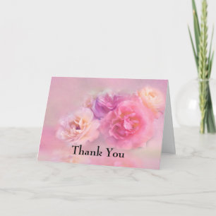 Pretty Pink Carnations Stylish Photo Thank You Card