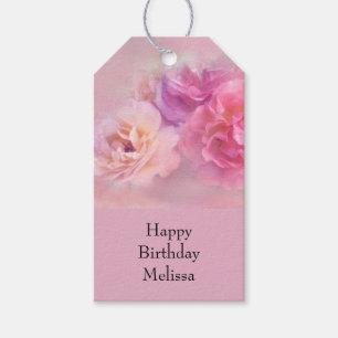 Pretty Pink Carnations Stylish Photograph Birthday Gift Tags