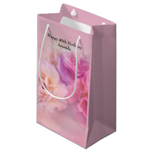 Pretty Pink Carnations Stylish Photograph Birthday Small Gift Bag