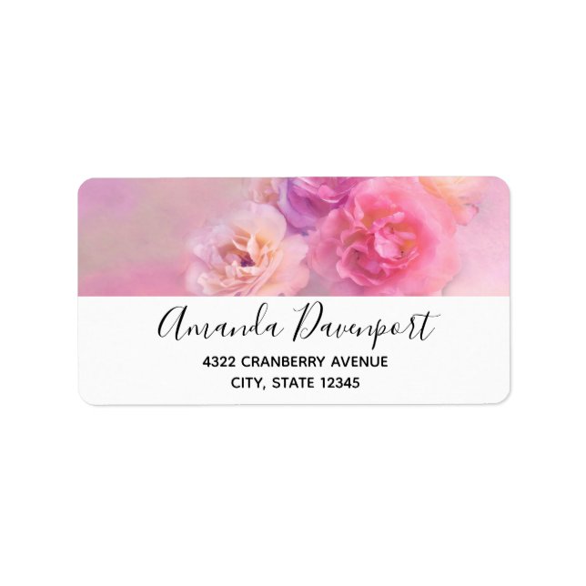 Pretty Pink Carnations Stylish Photograph Label (Front)