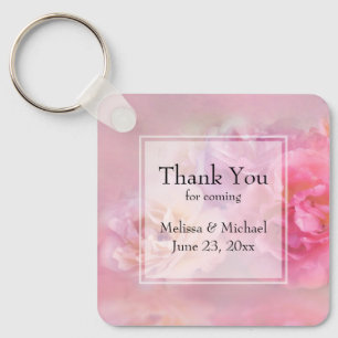 Pretty Pink Carnations Stylish Photograph Wedding Key Ring