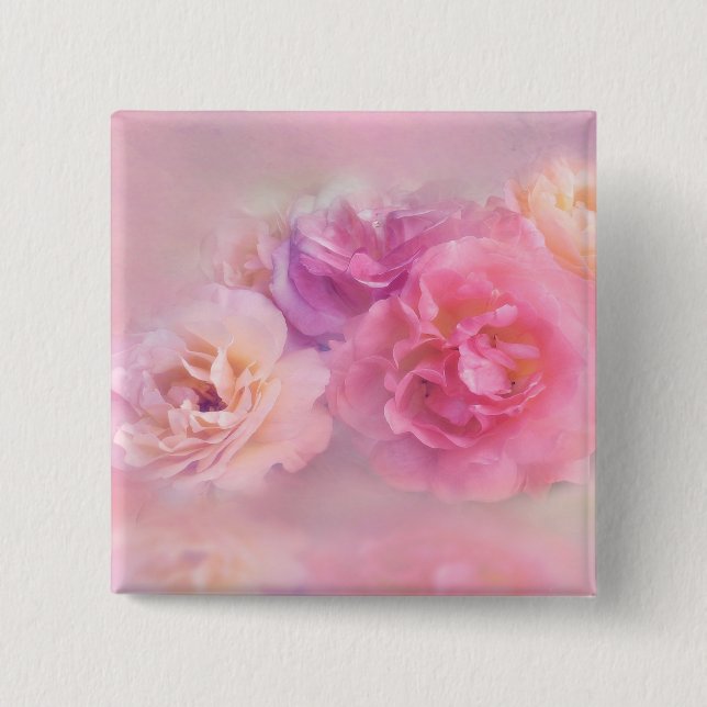 Pretty Pink Carnations Stylish Photography 15 Cm Square Badge (Front)