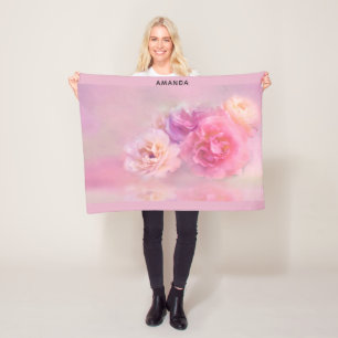Pretty Pink Carnations Stylish Photography Fleece Blanket