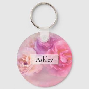 Pretty Pink Carnations Stylish Photography Key Ring