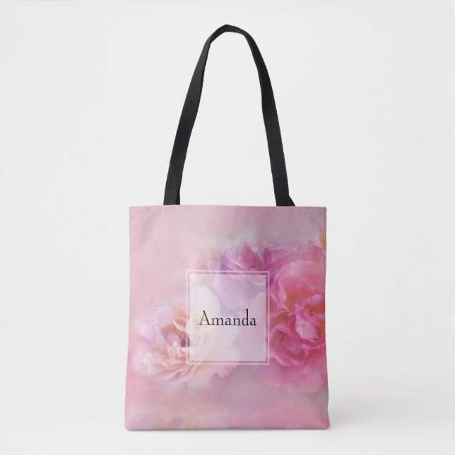 Pretty Pink Carnations Stylish Photography Tote Bag (Front)