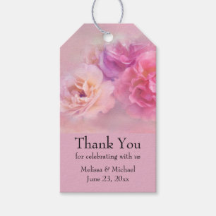 Pretty Pink Carnations Stylish Photography Wedding Gift Tags